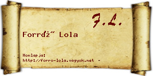 Forró Lola névjegykártya